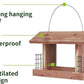 Solution4Patio US Cedar Hopper Bird Feeder for Outdoors Hanging, Handcrafted Wood Double Suet Cage & Clear View Windows, Squirrel-Proof Wild Bird Feeder for Cardinals, Finches, Chickadees