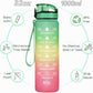 Enerbone Water Bottle, Leakproof BPA & Toxic Free, Motivational Water Bottle with Times to Drink and Straw, Fitness Sports Water Bottle with Strap for Office, Gym, Outdoor Sports