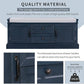 Storage Bench with 2 Drawers and 2 Cabinets, Pine Wood Shoe Bench with Removable Cushion for Living Room, Entryway 42.5" L x 15.9" W x 17.5" H (Antique Navy)