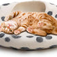 Large Wool Cat Bed Cave - Extra Warm Kitty Beds Handcrafted Kitten Caves Bed for Indoor Cats - Eco-Friendly Felt, Foldable Cat Hidewawy Covered Cat House Pod