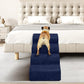 Dog Stairs for Small Dogs - High Density Foam Pet Steps, Extra Wide Dog Ramp with Non-Slip Bottom for High Beds, Couch and Sofa, Best for Dogs Injured, Older Doggy Cats, 4 Steps, Navy