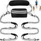 Hands Free Dog Leash with Pouch, Double Leash for Two Dogs, Retractable Bungee with Double Padded Handles, Dog Waist Leash for Dog Walking, Running Leash for Dogs, Dog Walking Accessories