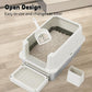 RIZZARI Stainless Steel Cat Litter Box, Semi-Closed Litter Box with High Edges, Large Odorless Litter Pan with for Small to Large Cats (Beige, 1 Pack)