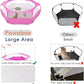 Pawaboo Small Animals Playpen, Waterproof Small Pet Cage Tent with Zippered Cover, Portable Outdoor Yard Fence with 3 Metal Rod for Chick/Kitten/Puppy/Guinea Pig/Rabbits/Hamster/Chinchillas,Magenta