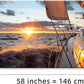 Yacht Sailing in Sea at Sunset Scenery Canvas Wall Art for Living Room Bathroom,Close-up View of Deck Mast Sails Picture Print Artwork Painting Decor,Epic Seascape Scenic Landscape,Inner Frame 30x60