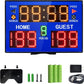 Basketball Digital Scoreboard with Remote,Battery Powered Portable Tabletop Electronic Scoreboard with 75dB Buzzer,Countdown Timer & Score for Games