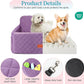 Dog Car Seat for Medium/Large Dogs, Pet Booster Seat for Under 55 lbs or 2 Small Dogs, Detachable & Washable Dog Car Bed for Backseat with 2 Safety Leashes (Purple)