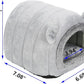 Hedgehog Bed Cave Nest Hideout, Hamster Guinea Pigs Small Animals Cage Supplies Warm House-Gray