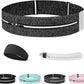 Running Belt for Women and Men, Adjustable Fanny Packs No Bounce Phone Holder for Running with Water Bottle & Headband, Waterproof Reflective Waist Packs for Runner Fits All Phones (M-Gray)