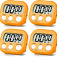 4 Pack Orange Digital Kitchen Timer Magnetic Digital Timer with Big Display Loud Ring Cooking Timers for Cooking, Game, Gym, Break Time, Classroom(4, Orange)
