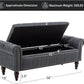 58’’ Storage Bench for Bedroom, Upholstered Button-Tufted Ottoman with Solid Wood Legs, Large End of Bed Shoe Cabinet, Window Seat Foot Rest Stool for Entryway, Closet, and Living Room (Dimgray)