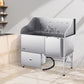 VEVOR Professional 304 Stainless Steel Dog Bathing Station, 61 inch Pet Grooming Tub w/Anti-Slip ramp, Storage Drawer, Cold Hot Faucet Showerhead for Large & Medium & Small (Right Door, with Drawer)