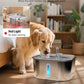 Dog Water Fountain for Large Dogs, 8L/2.1Gal Stainless Steel Pet Water Fountain with Water Level Window, Automatic Dog Water Bowl Dispenser for S-L Dogs and Multi-Pets (with 6pcs Filters)
