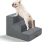 GGIB Dog Stairs for Small Dogs Cats Non-Slip Dog Steps for High Bed Pet Stairs for Sofa Couch Pet Ramp Pet Steps with Removable Washable Cover, Grey, 13" H, 3-Step