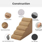 Gardner Pet Dog Stairs for Small Dogs 22.8" H, 5-Step Brown Curved Pet Stairs, Dog Steps for High Bed, Couch (24-30 in) with Durable Non-Slip Waterproof Fabric Cover and CertiPUR-US Certified Foam
