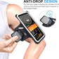 Running Armband with Earphone Bag Cell Phone Armband for iPhone 16 15 Pro 14 Plus 13 11 XR XS, Galaxy S24/S10 Water Resistant Sports Phone Holder Case & Zipper Slot Car Key Holder for 6.9 inch Phone