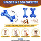 Magicorange Tough Dog Toys, Chew Toys for Aggressive Chewers, Dog Bone Toy Nylon Almost Indestructible Dogs Toy for Teeth Cleaning and Training (Blue)