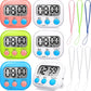 Flutesan 6 Pack Digital Kitchen Timer First Day of School Back to School for Cooking with 6 Pcs Lanyard Magnetic Back and On/Off Switch Second Minute Count up Countdown