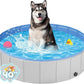 Portable Dog Pool PVC Pet Swimming Pool Bathtub Collapsible Dog Pool, Hard Plastic Pool for Pets to Swim and Bath (M-40"x 12" Light Grey)