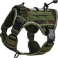 Heavy-Duty Tactical Dog Harness for Large Dogs, No Pull Adjustable Reflective Pet Vest with Molle System, K9 Military-Grade Control for Service Training, Outdoor & 10+ Breeds, Green Camo, Small