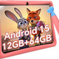 Kids Tablet 10 inch, Android 15 Kids Tablets, Parental Control, Pre-Installed Kiddos Software & Kids Space, Includes Case & Stylus Pen, 12GB RAM 64GB ROM, 2TB Expand, HD IPS Screen(Pink)