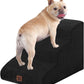 EHEYCIGA Curved Dog Stairs Ramp for Small Dogs 15.7" H, 3-Step Dog Steps for Couch Sofa and Chair, Pet Stairs for Cats, Non-Slip Balanced Pet Steps Indoor, Black