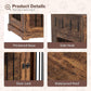40 Inch Furniture-Style Dog Crate-Multipurpose Wood Pet Crate Furniture with Double Doors,2 Drawers, Decorative Dog House Indoor for Smal/Medium Dogs, Brown Finish