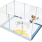 TidyFriend Litter Box Splash Guard 32 x 24 Inches, Dog Litter Box Shield Guard, Easy to Clean Indoor Dog Fence (White Fence Only)