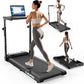 Walking Pad with Incline, 3 in 1 Under Desk Treadmill with Handle Bar Removable Desk Workstation & Device Holder, 3.5HP Foldable Treadmills with 300lbs Capacity for Home Office