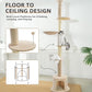 Made4Pets Floor to Ceiling Cat Tree 93-106'',Tall Cat Tower 5 Tiers, Adjustable Height, Stable Cat Tree Tower with Scratching Posts, Fluffy Condo, Hammock and Ball Toy for Indoor Cats/Kitten, Beige