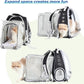Lollimeow Cat Carrier Backpack, Bubble Expandable Backpack Carrier, Pets and Small Dogs,Airline-Approved, Designed for Travel, Hiking, Walking & Outdoor Use (Square Back Expandable-Black)