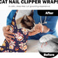 27.6" Cat Grooming Wrap, Self Adhesive Cat Wrap for Cutting Nails, Anti-Escape Calming Cat Swaddle Wrap for Medicine Ear Cleaning, Anti-Scratch Cats Burrito Restraint Blanket, Practical Pet Tool