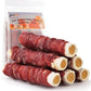 ASMPET Dog Treats Chews, Duck Wrapped Rawhide Sticks Filled with Sweet Potato for Small Medium Large Dogs（6pcs）