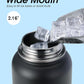 Water Bottle 40 oz Insulated with Straw&Brush, Coolflask Vaccum Stainless Steel Metal 3 Lids Water Flask for Sports, Gym or Office, Keep Cold 48H Hot 24H, Piano Night
