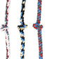 Mammoth Flossy Chews Assorted Color Rope, Premium Cotton-Poly 3 Knot Tug Dog , X-Large