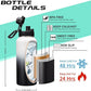 32OZ Water Bottle with Straw & Strap, BPA Free Insulated Water Bottle Keeps Cold 48H Hot 24H, Double-Wall Sport Water Bottle with Sleeve Carrier, Stainless Steel Bottle for Kids Men Woman Xmas Gift