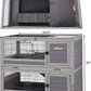 Rabbit Hutch Indoor Outdoor Bunny Hutch Pull Out Tray Guinea Pig Cage with Bottom Wire-Netting, On Wheels (Gery) 39.4" L x 24.6" W x 39" H