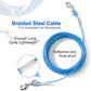 10FT Heavy Duty Dog Tie Out Cable for Large Dogs up to 125lbs, Durable Runner Tether Line (Blue)