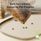DownyPaws Dog Food Mats for Floors Waterproof, BPA Free Silcone Dog Bowl Mat, Non-Slip Pet Feeding Mat with High Raised Edge, Cat Placemat for Messy Drinkers, 18"×12.5", Almond