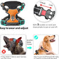 Timos Dog Harness Large Sized, No Pull with Neck Lockable Snap,No Choke Front Clip Dog Reflective Harness,Adjustable Metal Rings 3 Buckles,Easy Control Handle for Large Dogs Orange XL