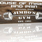 Tailored Canvases Personalized Gym Sign Wall Art Decor - Motivational Canvas for Home Gym, Workout Room, Garage, Fitness Center - Workout Inspirational Posters - House of Misery and Pain, Wooden 36x12in