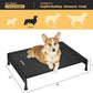 Veehoo Cooling Outdoor Dog Bed, Heavy Duty Elevated Pet Bed with Washable & Breathable Teslin Mesh, Non-Slip Silicon Feet, Dog Cot Bed with Support Hem, 35" x 22", Black, CWC2433