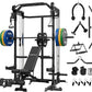 Mikolo Power Cage, 2000LB Power Rack with Independent Dual Pulley System, Multi-Function Home Gym Workout Machine for Cable Crossover