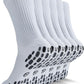 CWVLC Grip Socks Soccer - Cushioned Non-Slip Grippy for Men & Women Athletic - Barre Hospital Sticky Slipper Socks