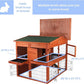 TRIXIE natura Outdoor Deluxe Rabbit Hutch with Run - Large 2-Story Rabbit Cage with Non-Slip Ramp - Elevated Small Animal House with Secure Playpen, Hinged Roof & Two Pull-Out Trays - in Natural
