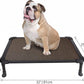 Veehoo Chew Proof Elevated Dog Bed - Cooling Raised Pet Cot - Rustless Aluminum Frame and Durable Textilene Mesh, Unique Designed No-Slip Feet for Indoor or Outdoor Use, Brown, Medium, CWC2002