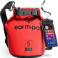 Earth Pak Waterproof Dry Bag - Roll Top Waterproof Backpack Sack Keeps Gear Dry for Kayak with Waterproof Phone Case