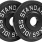 Steel Weight Plates 85LB Set - Olympic 2 inch Center Premium Coating 2x 25lb, 10lb, 5lb, and 2.5lb for Olympic Weight Lifting Barbells