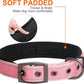 Fida Heavy Duty Dog Collar, Ultra Comfortable Soft Neoprene Padded, Adjustable Reflective Nylon Pet Collar with Durable Metal Belt Buckle for Medium Breeds (M, Pink)