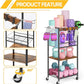 Home Gym Storage Rack, Heavy Duty Yoga Mat Holder Workout Equipment Storage Organizer Weight Rack with Hooks & Wheels for Dumbbells Kettlebells Dumbbell Yoga Block Foam Rollers Yoga Strap Resistance Bands, Fitness Exercise Equipment